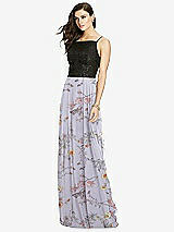 Front View Thumbnail - Butterfly Botanica Silver Dove Chiffon Maxi Skirt