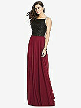 Front View Thumbnail - Burgundy Chiffon Maxi Skirt