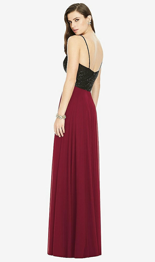 Back View - Burgundy Chiffon Maxi Skirt