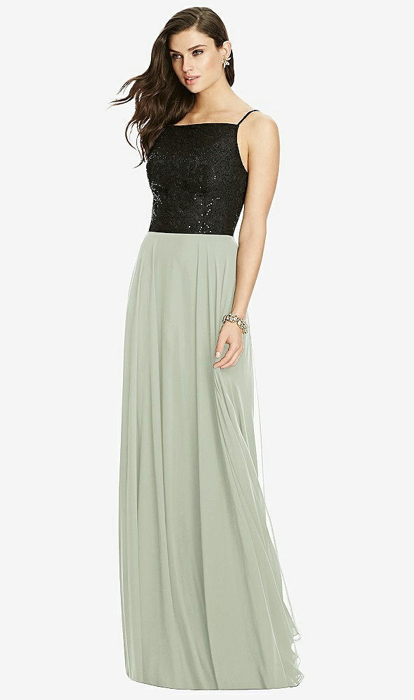 Front View - Celadon Chiffon Maxi Skirt