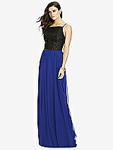 Front View Thumbnail - Cobalt Blue Chiffon Maxi Skirt