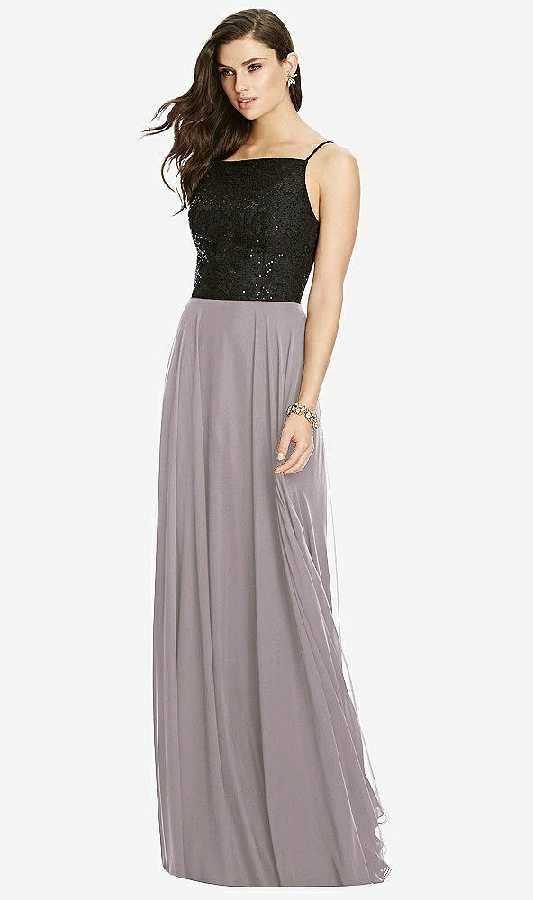 Front View - Cashmere Gray Chiffon Maxi Skirt