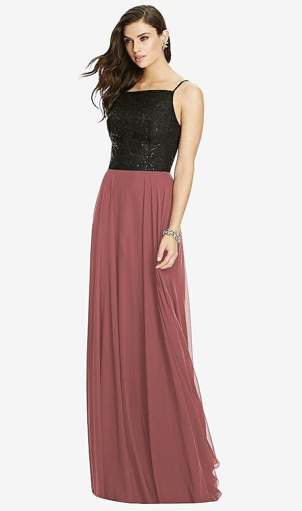 Front View - English Rose Chiffon Maxi Skirt