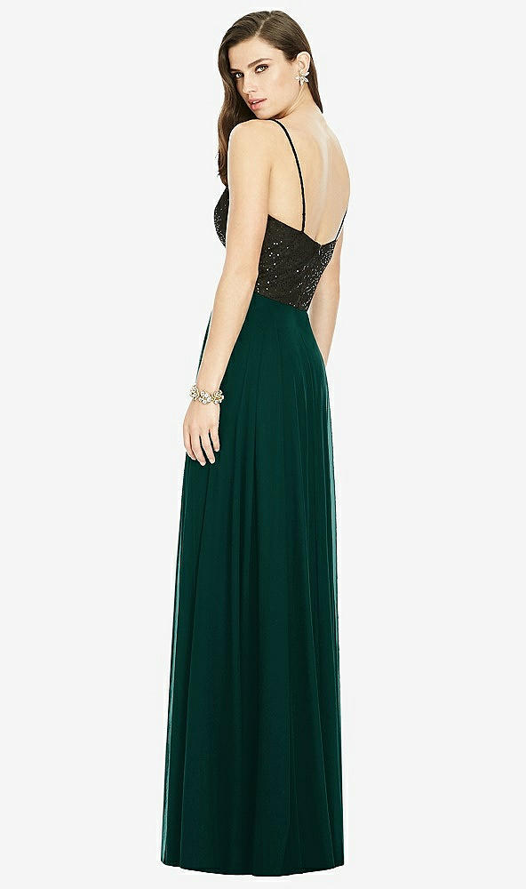 Back View - Evergreen Chiffon Maxi Skirt