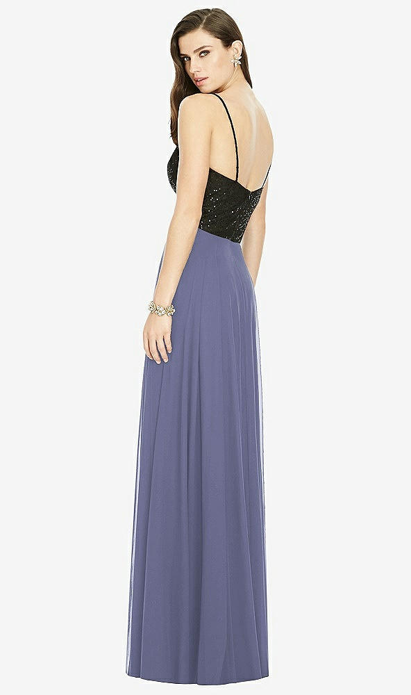 Back View - French Blue Chiffon Maxi Skirt