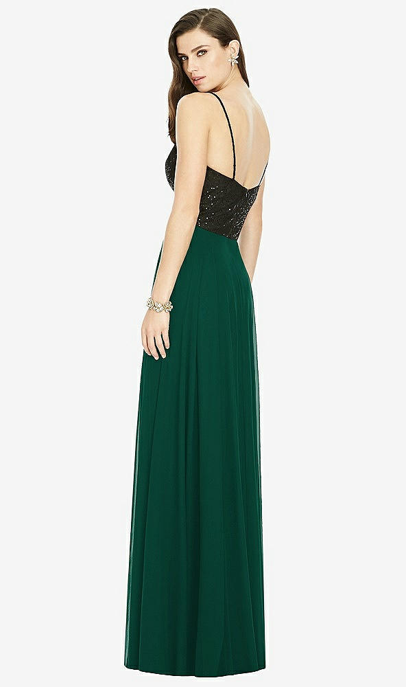 Back View - Hunter Green Chiffon Maxi Skirt