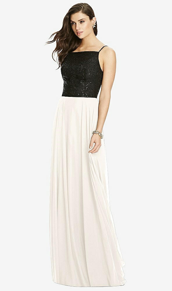 Front View - Ivory Chiffon Maxi Skirt