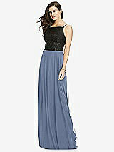 Front View Thumbnail - Larkspur Blue Chiffon Maxi Skirt