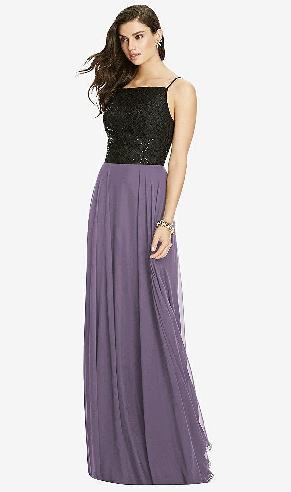 Front View - Lavender Chiffon Maxi Skirt