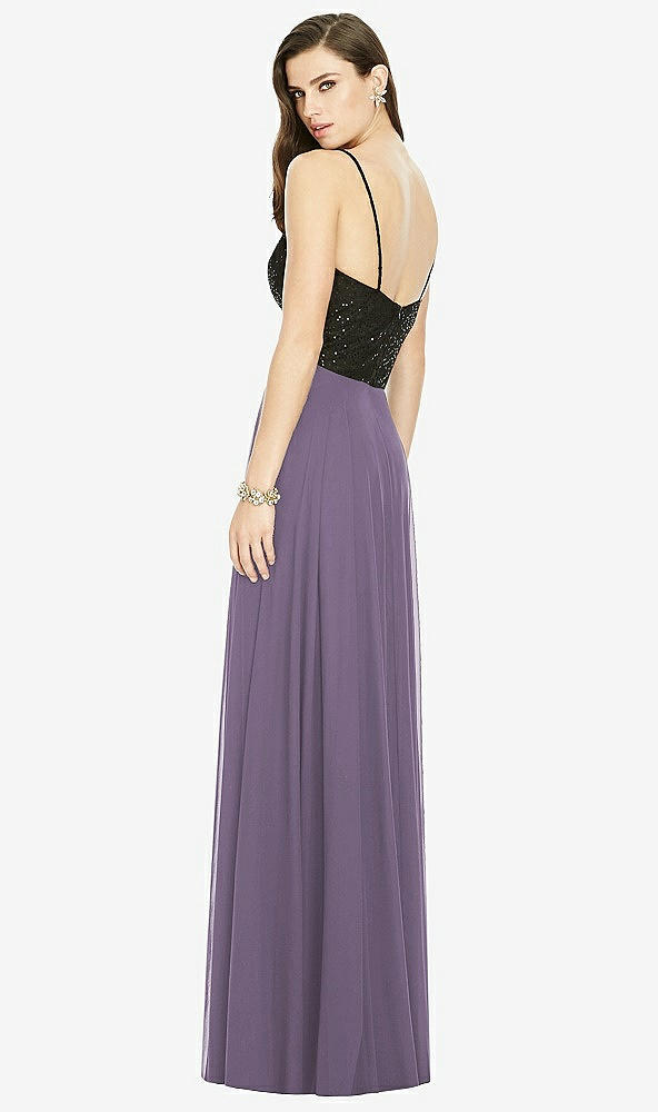 Back View - Lavender Chiffon Maxi Skirt