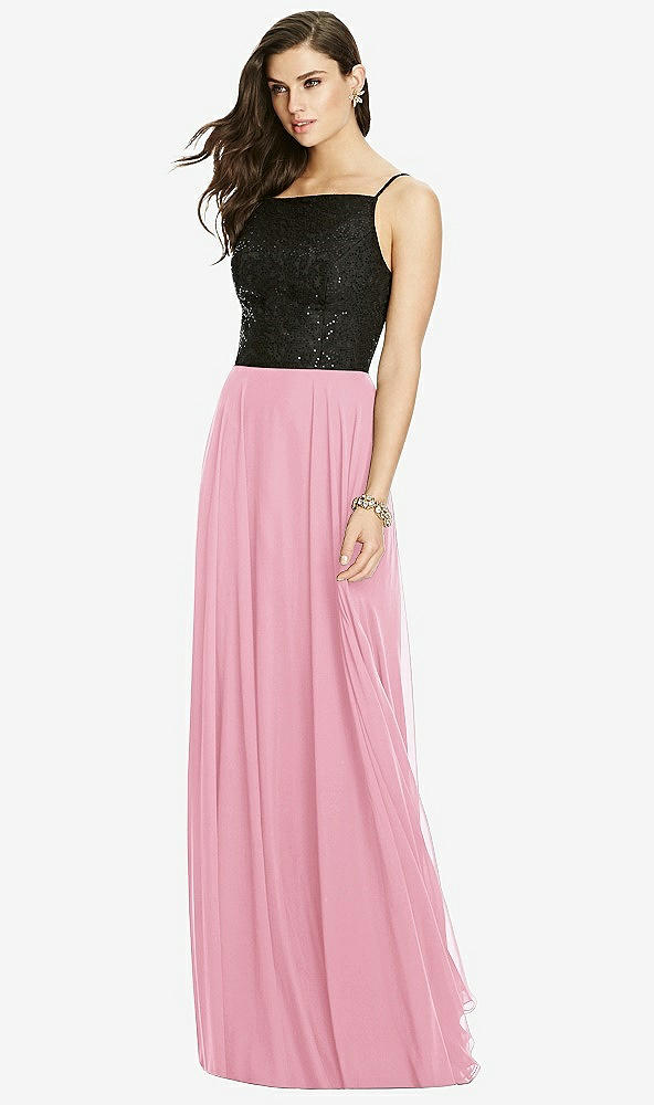 Front View - Peony Pink Chiffon Maxi Skirt