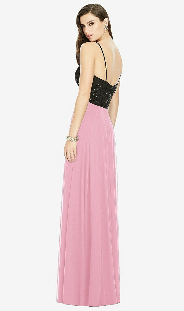 Back View - Peony Pink Chiffon Maxi Skirt