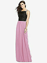 Front View Thumbnail - Powder Pink Chiffon Maxi Skirt