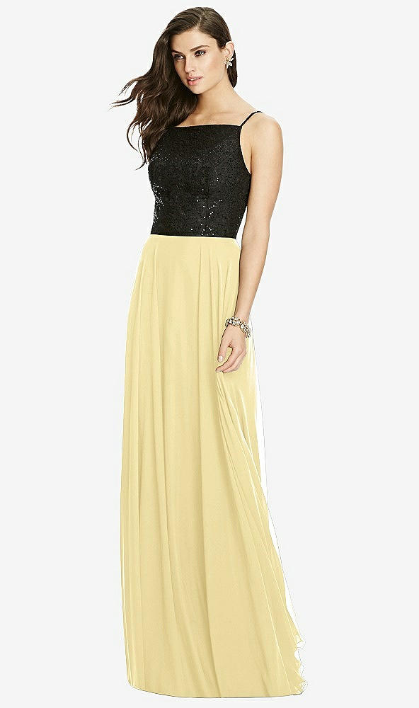 Front View - Pale Yellow Chiffon Maxi Skirt