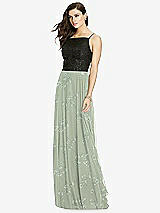 Front View Thumbnail - Vintage Primrose Sage Chiffon Maxi Skirt