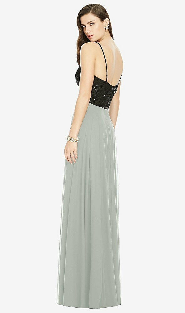 Back View - Willow Green Chiffon Maxi Skirt