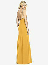 Front View Thumbnail - NYC Yellow Bateau Neck Open-Back Trumpet Gown