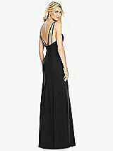 Front View Thumbnail - Black Bateau Neck Open-Back Trumpet Gown