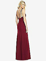 Front View Thumbnail - Burgundy Bateau Neck Open-Back Trumpet Gown