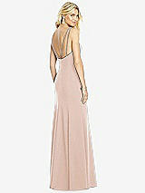 Front View Thumbnail - Cameo Bateau Neck Open-Back Trumpet Gown