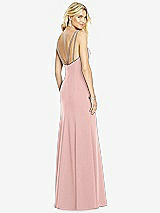 Front View Thumbnail - Rose - PANTONE Rose Quartz Bateau Neck Open-Back Trumpet Gown