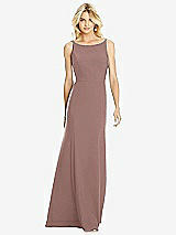 Rear View Thumbnail - Sienna Bateau Neck Open-Back Trumpet Gown