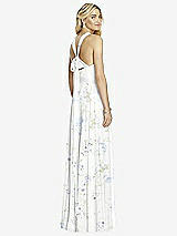 Rear View Thumbnail - Bleu Garden Cross Strap Open-Back Halter Maxi Dress