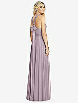 Rear View Thumbnail - Lilac Dusk Cross Strap Open-Back Halter Maxi Dress