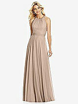 Front View Thumbnail - Topaz Cross Strap Open-Back Halter Maxi Dress