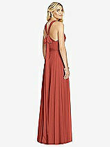 Rear View Thumbnail - Amber Sunset Cross Strap Open-Back Halter Maxi Dress