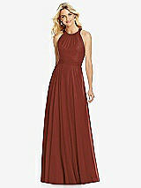 Front View Thumbnail - Auburn Moon Cross Strap Open-Back Halter Maxi Dress