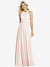 Front View Thumbnail - Blush Cross Strap Open-Back Halter Maxi Dress