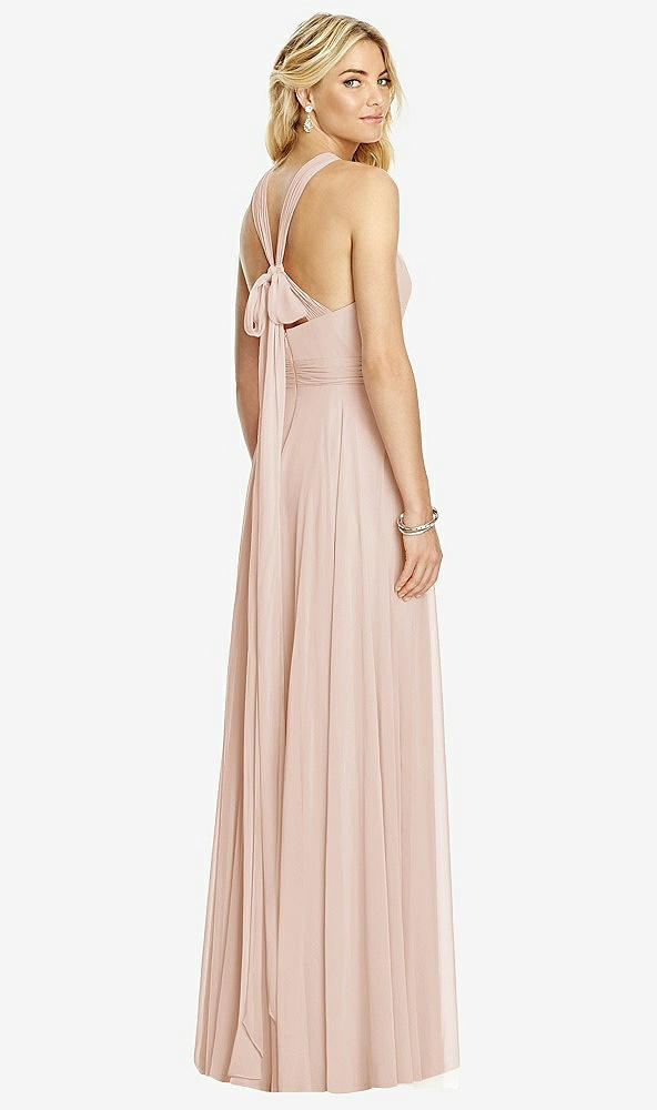 Back View - Cameo Cross Strap Open-Back Halter Maxi Dress