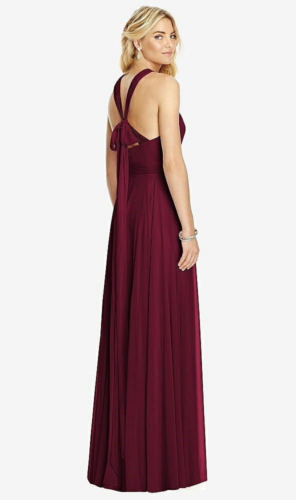 Back View - Cabernet Cross Strap Open-Back Halter Maxi Dress