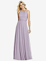 Front View Thumbnail - Lilac Haze Cross Strap Open-Back Halter Maxi Dress