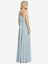 Rear View Thumbnail - Mist Cross Strap Open-Back Halter Maxi Dress