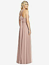 Rear View Thumbnail - Neu Nude Cross Strap Open-Back Halter Maxi Dress