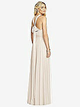 Rear View Thumbnail - Oat Cross Strap Open-Back Halter Maxi Dress