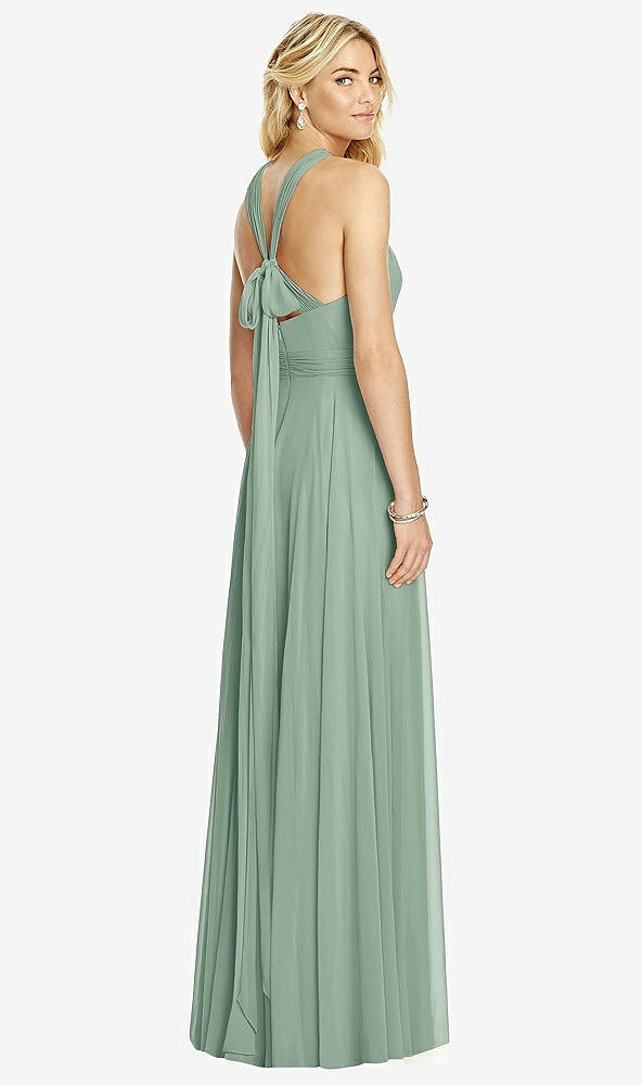 Back View - Seagrass Cross Strap Open-Back Halter Maxi Dress