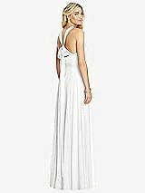 Rear View Thumbnail - White Cross Strap Open-Back Halter Maxi Dress