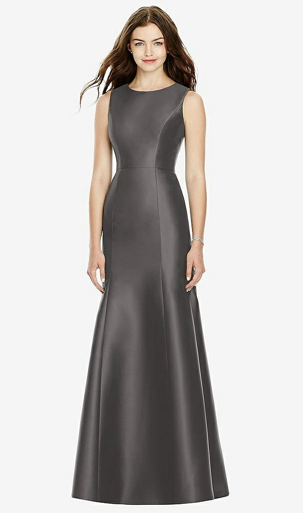 Back View - Caviar Gray Bella Bridesmaids Dress BB106