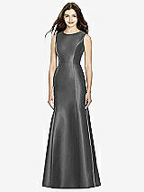 Rear View Thumbnail - Gunmetal Bella Bridesmaids Dress BB106