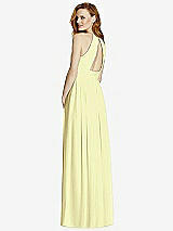 Rear View Thumbnail - Butter Yellow Cutout Open-Back Shirred Halter Maxi Dress