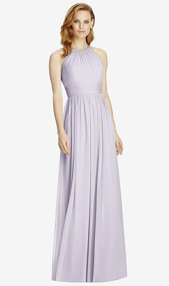 Front View - Moondance Cutout Open-Back Shirred Halter Maxi Dress