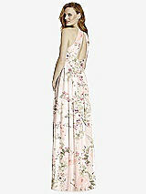 Rear View Thumbnail - Blush Garden Cutout Open-Back Shirred Halter Maxi Dress