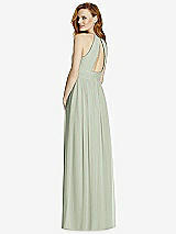 Rear View Thumbnail - Celadon Cutout Open-Back Shirred Halter Maxi Dress