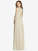 Rear View Thumbnail - Champagne Cutout Open-Back Shirred Halter Maxi Dress