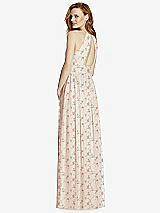 Rear View Thumbnail - Coquette Floral Print Cutout Open-Back Shirred Halter Maxi Dress