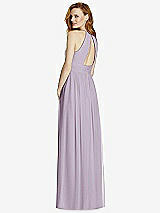 Rear View Thumbnail - Lilac Haze Cutout Open-Back Shirred Halter Maxi Dress