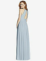 Rear View Thumbnail - Mist Cutout Open-Back Shirred Halter Maxi Dress